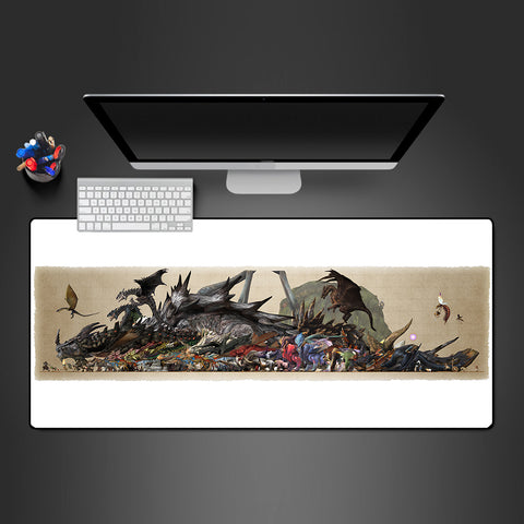 Godzilla Splatter Design XXL Size Gaming Mouse Pad, Desk Mat