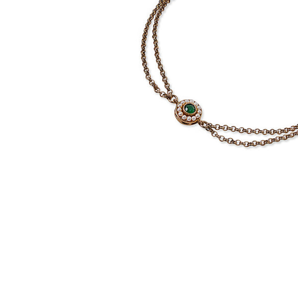 Leela Double Chain Anklet in Green