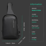 Sling Crossbody Bag Shoulder Bag Travel Anti-theft Water-repellent Crossbody Bags USB Charging Messenger Bag