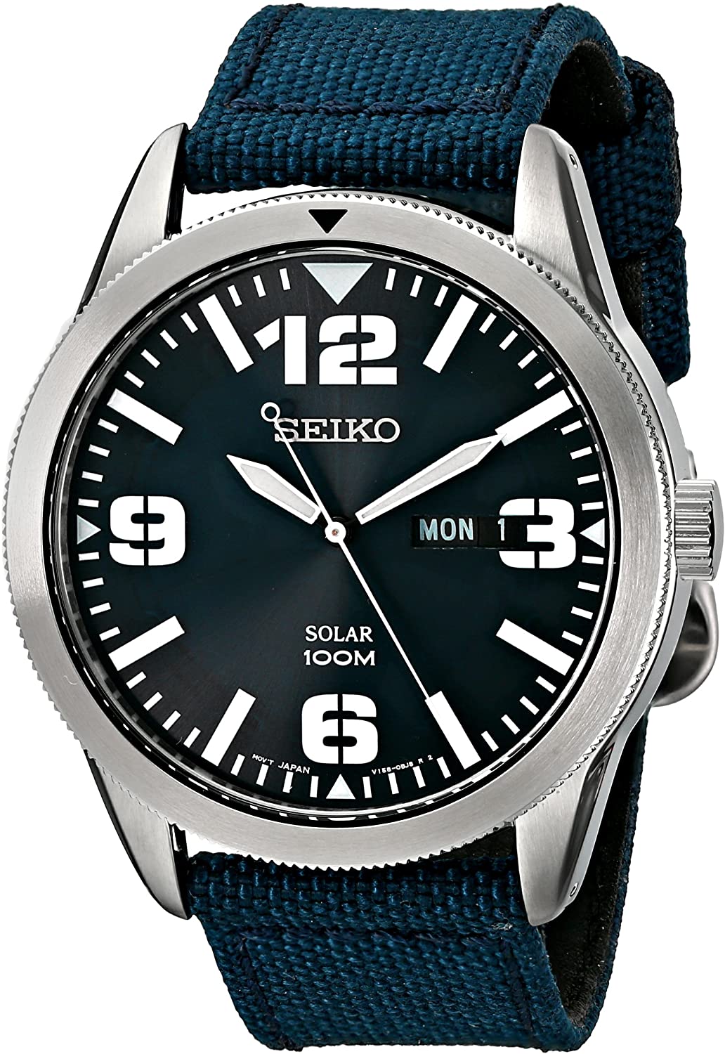 Seiko Men's Solar-Powered Watch Nylon Band SNE329 – Yare Watch