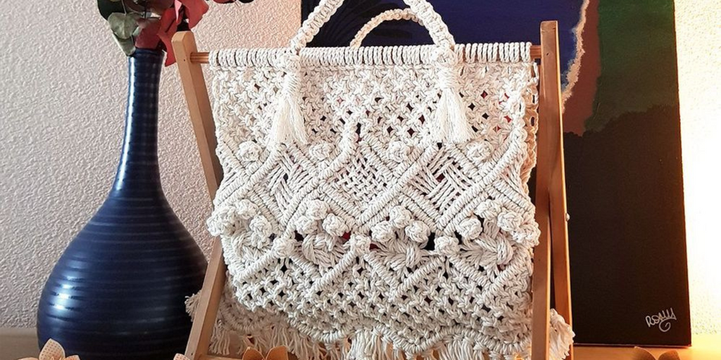 porte revue en macramé