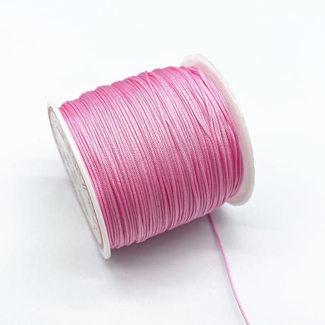 fil nylon tressé rose fuchsia vif 0,8mm pour tressage bracelet wrap