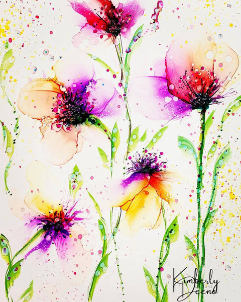 alcohol ink flowers