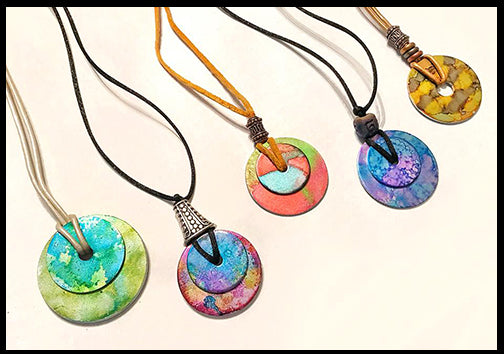 painting metal washers with alcohol ink