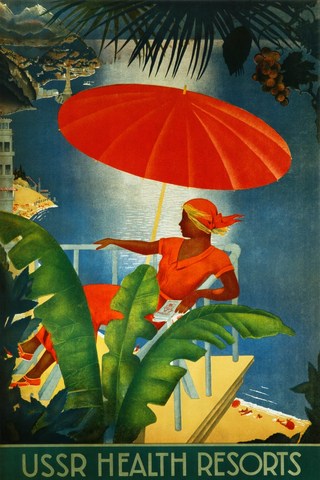 USSR Health Resorts Vintage Travel Poster