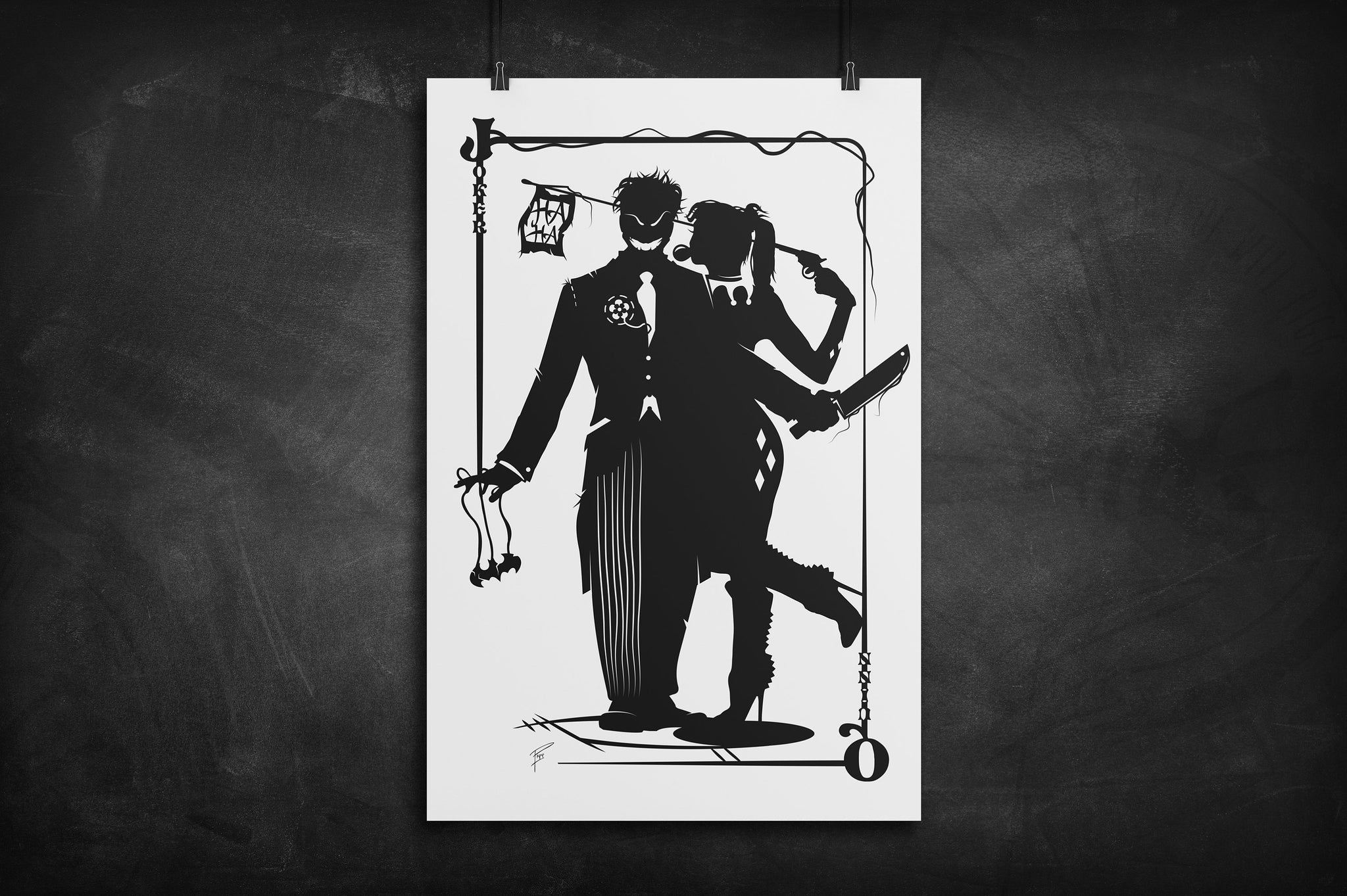 Joker And Harley Batman Silhouette Art Print Art Of Will Pigg
