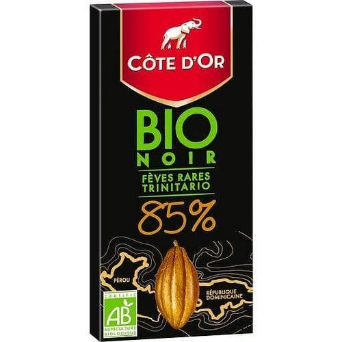 ***PROMO***Cote d'Or Tablette de chocolat noir bio 85% feves rares trinitario 90g
