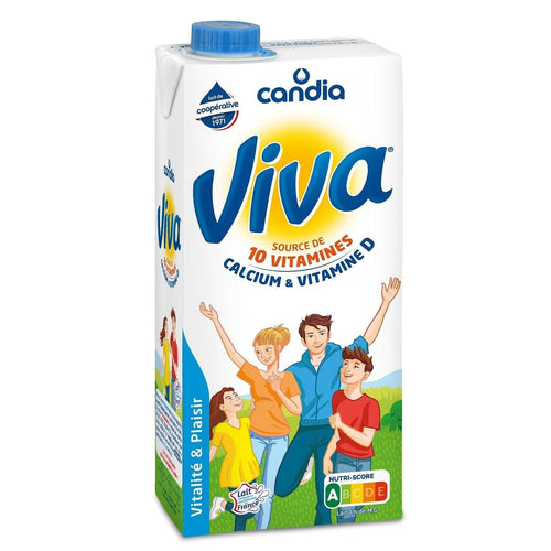 CANDIA Lait viva demi-ecreme 10 vitamines + vitamine D 1L