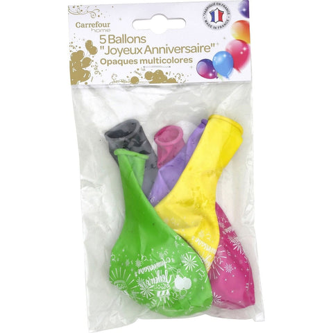 Carrefour Ballons multicolores 'Joyeux Anniversaire' - Made in France freeshipping - Mon Panier Latin