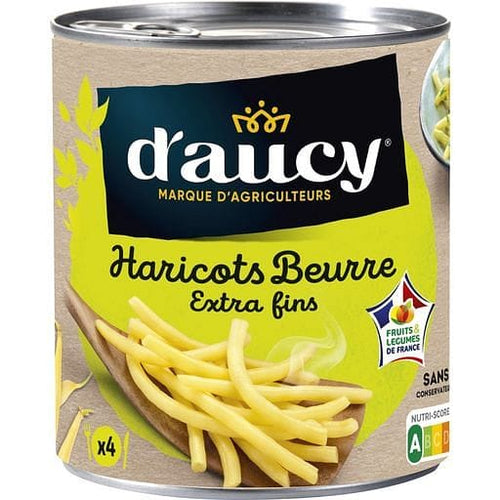 D'Aucy Haricots beurre extra fins 100% cultives en France 800g