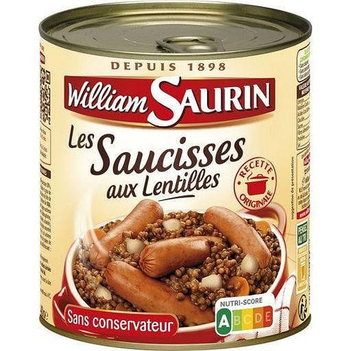 William Saurin Saucisses aux lentilles sans colorant 840g