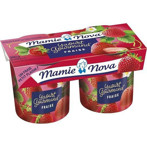 Mamie Nova Yaourt brasse a la fraise 2x150g