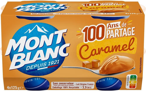 Mont Blanc Creme dessert saveur caramel les 4 pots de 125g