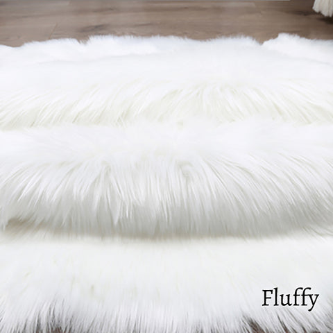 Deluxe Fine and Soft Faux Sheepskin Rug_Fluffy