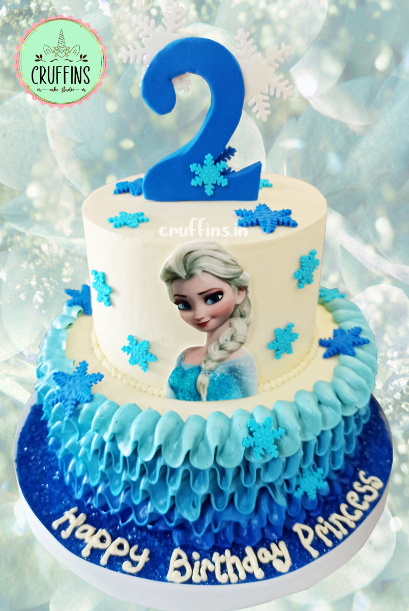 Frozen Elsa Theme Two Tier Cake