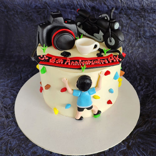 Cycling Adventure Theme Two Tier Cake
