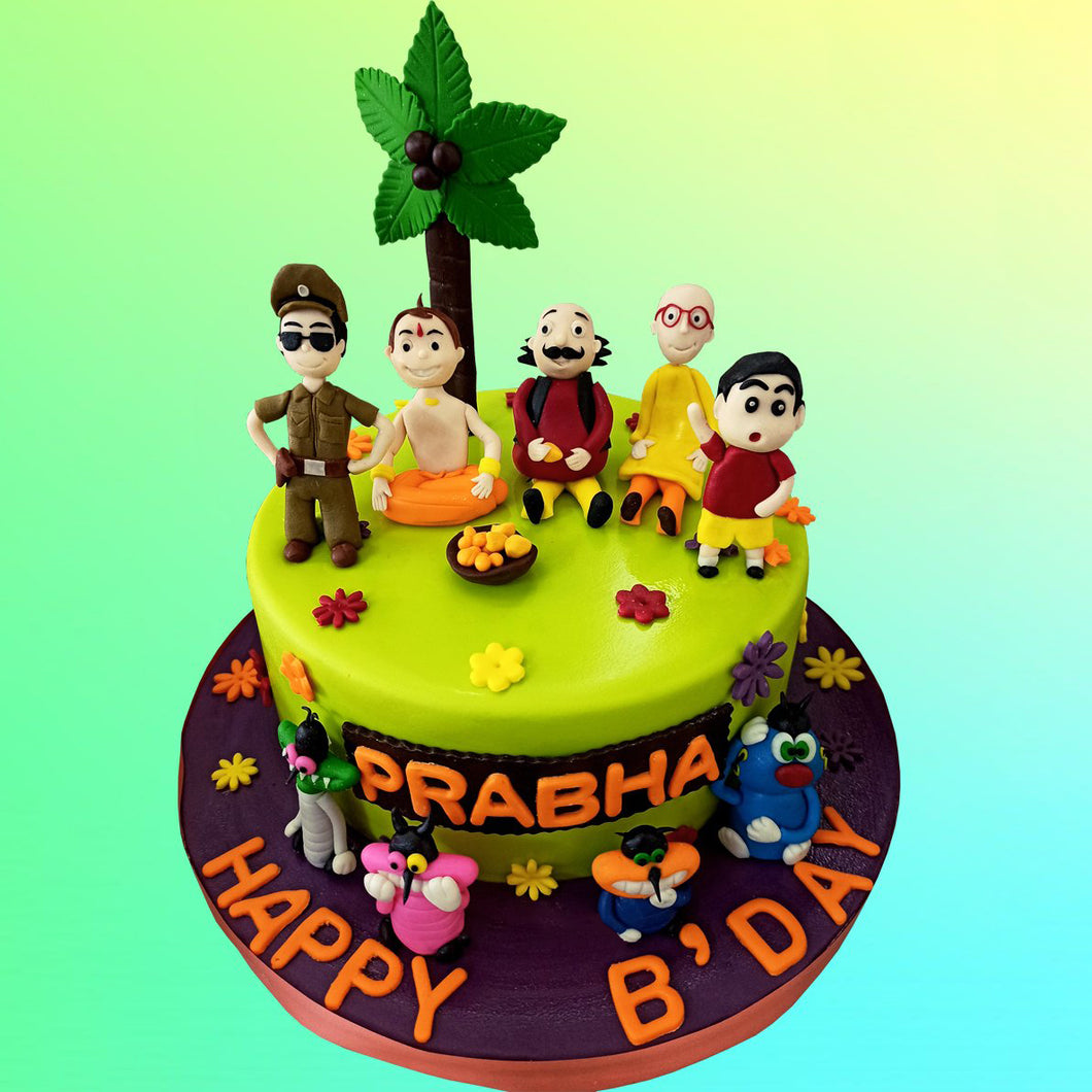 Motu Patlu And Friends Cartoon Surprise Cake