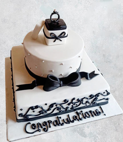 II - Tier Elegant Engagement Cake - Manbhari Cakes