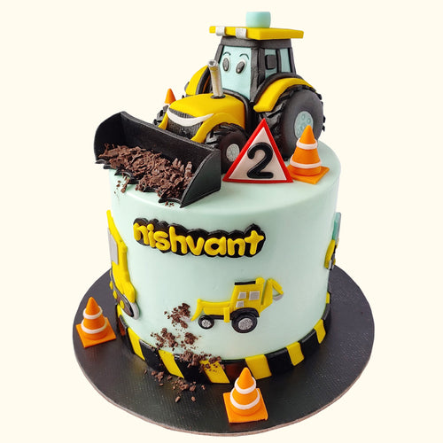 Personalised Birthday JCB Loader Digger Round 8