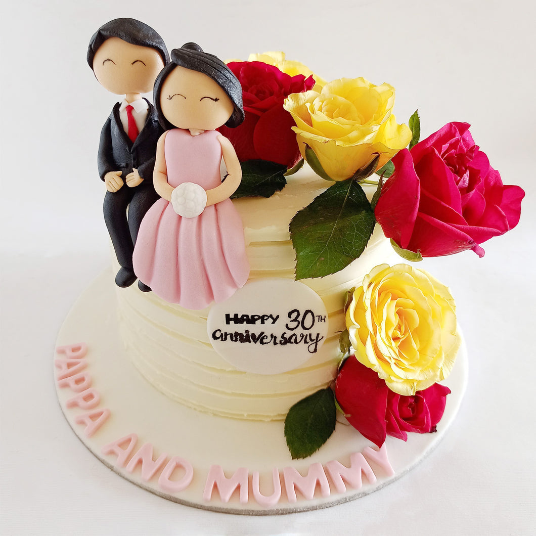Couple Wedding Anniversary Theme Cake