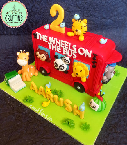 Wheels on the bus and shapes cake | Baby boy birthday cake, Cake, Boy birthday  cake