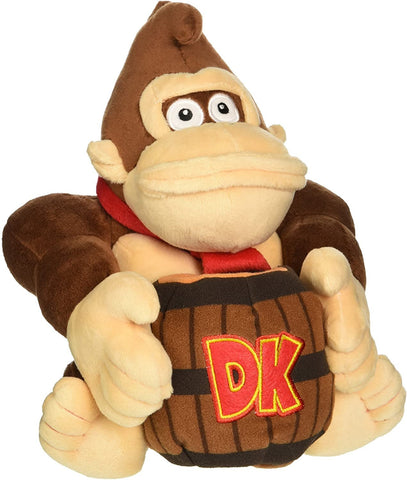 Little Buddy Super Mario Bros. Donkey Kong Holding Barrel Stuffed Plush, 8"