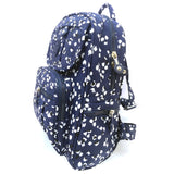 D306 Nylon Pattern Backpack - Navy White Floral