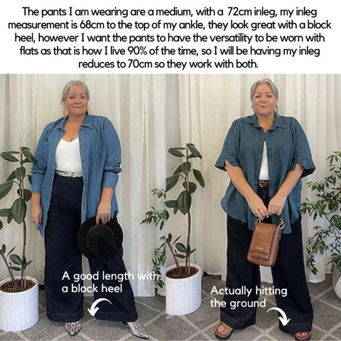 where the perfect length is on a wide length pant plus size