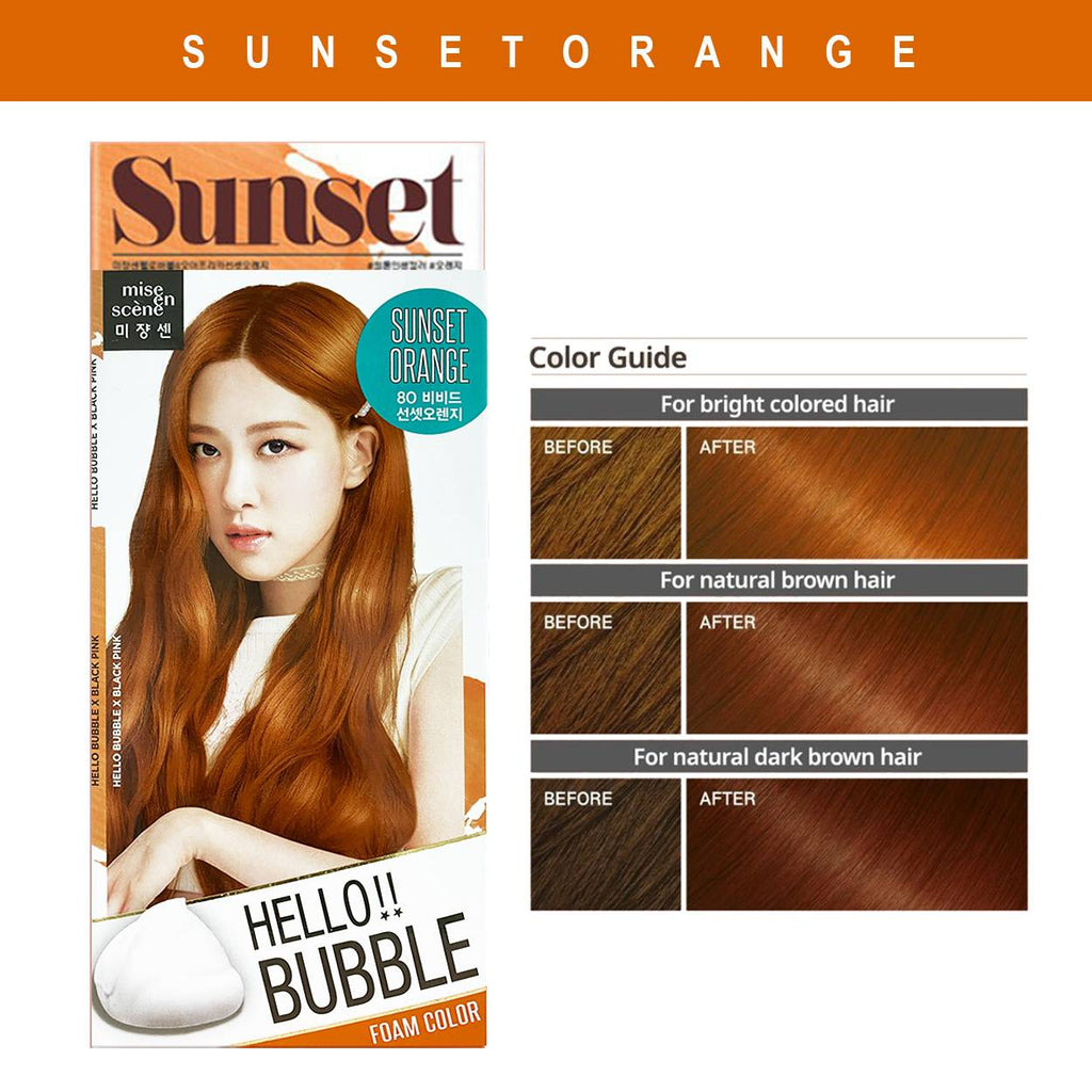 Hello Bubble x Blackpink Foam Color Hair Dye - Sunset Orange | K-beauty4u