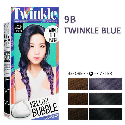 Hello Bubble x Blackpink Foam Color Hair Dye - Twinkle Blue | K-beauty4u