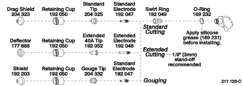 parts diagram for miller ICE-40 plasma torch