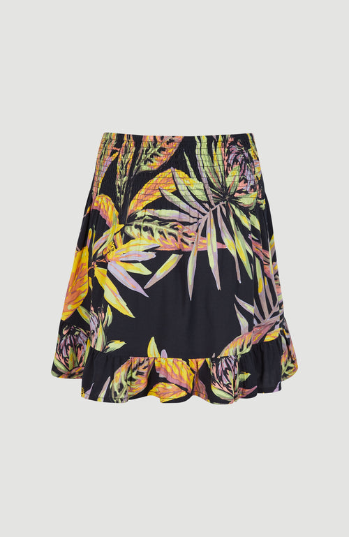 Lilia Smocked Skirt | Black Tropical Flower – O'Neill