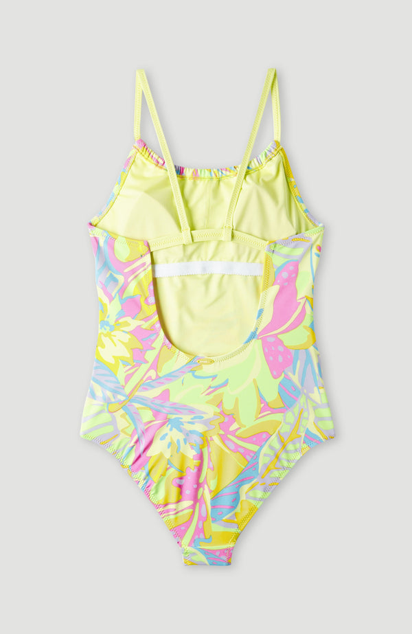 Akiihool Baby Swimsuit Girl Girls One Piece Swimsuits Crossback Swimwear  Beach Bathing Suit (Yellow,140) 