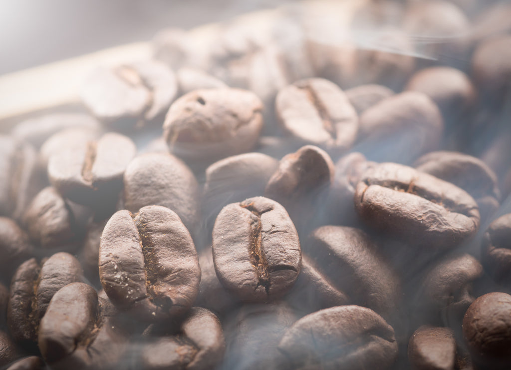 Steaming Roasting Coffee Beans