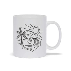 Surf Sun and Palm Trees Coffee Mug