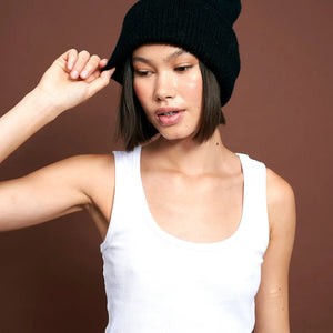 Solid Colour Plain Knit Beanie - Black - Dreamgirl Clothes - Plain Beanie Hats