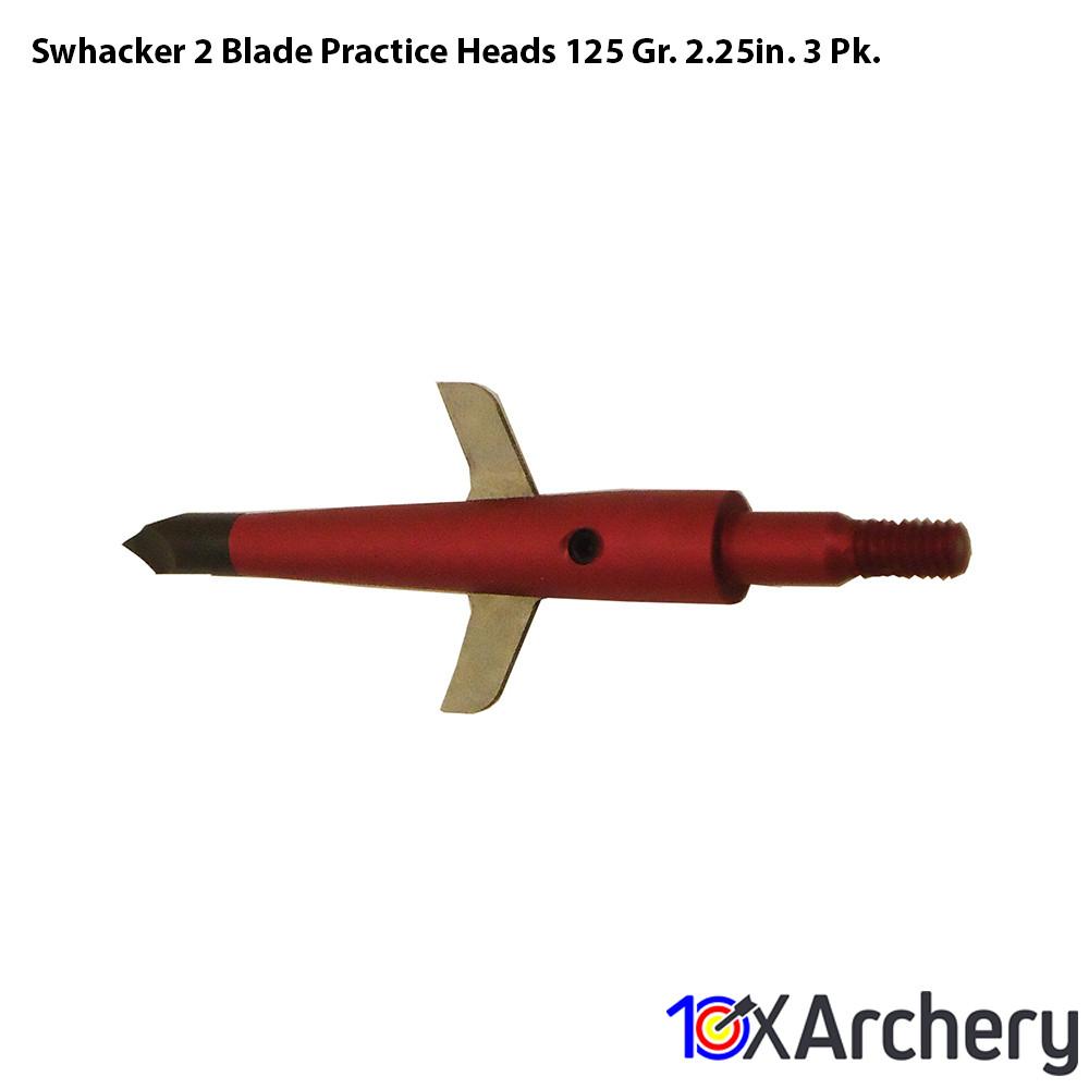 1 Swhacker 2 Blade Practice Heads 125 Gr 2 25in 3 Pk 10xarchery