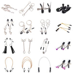1 Pair Metal Bell Nipple Clamps with Chain Clips Flirting Teasing Sex Flirt Bondage Kit Slave Bdsm Exotic Accessories