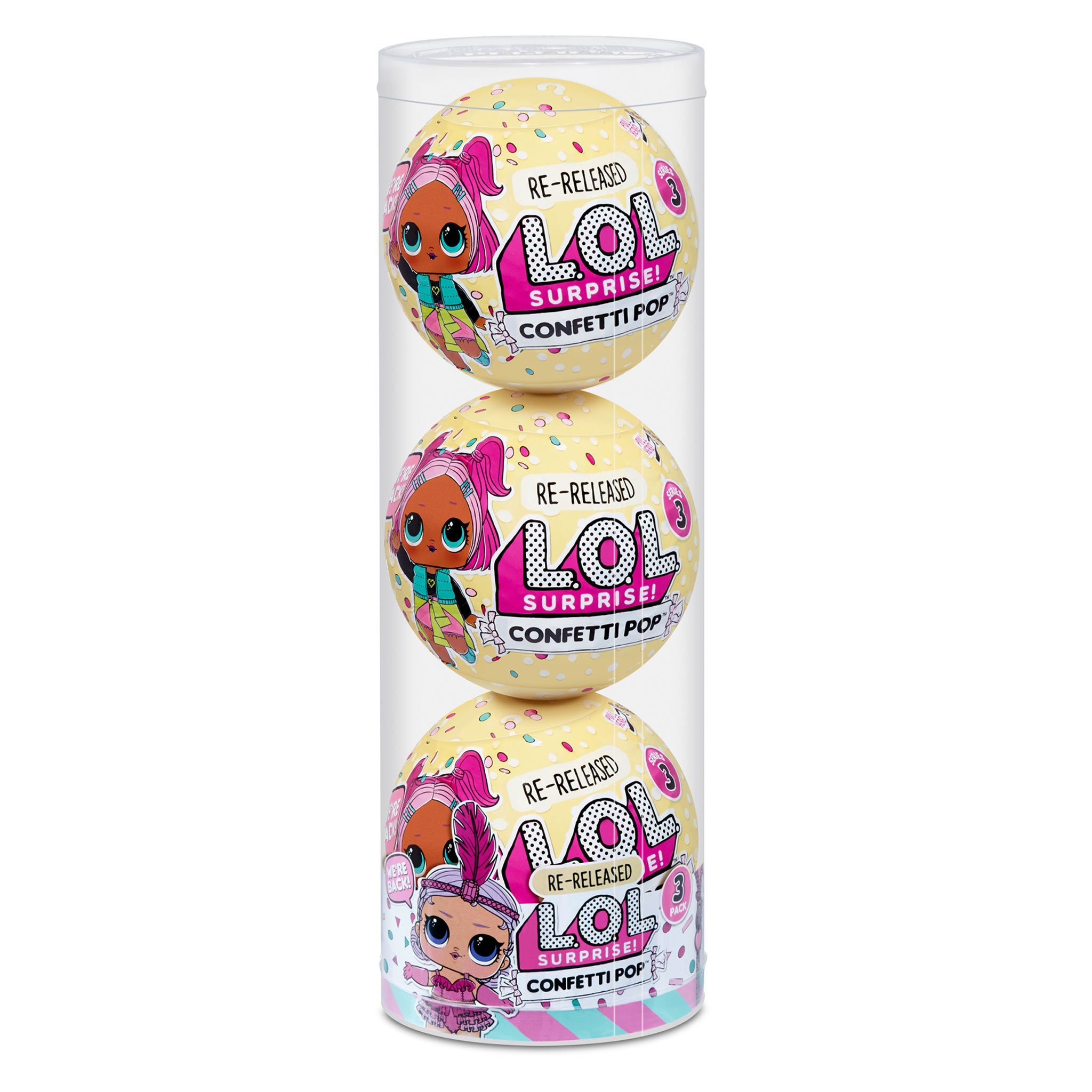 L.O.L. Surprise! Confetti Pop 3 Pack Showbaby - 3 Re-released Dolls Each with 9 Surprises - LOL Surprise Kids product image