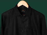 Ink Black Premium Linen Cotton Formal Shirt