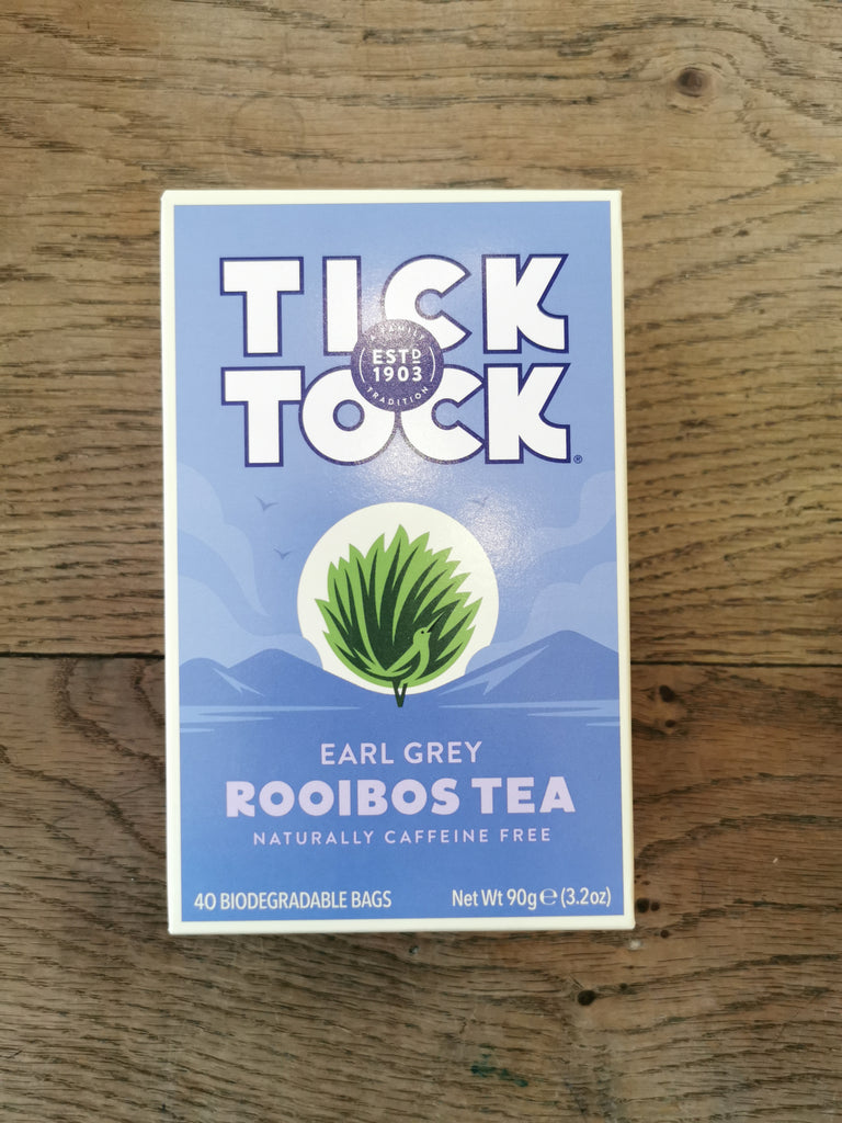 Tick Tock Earl Grey Rooibos Tea 40 bags - caffeine free.