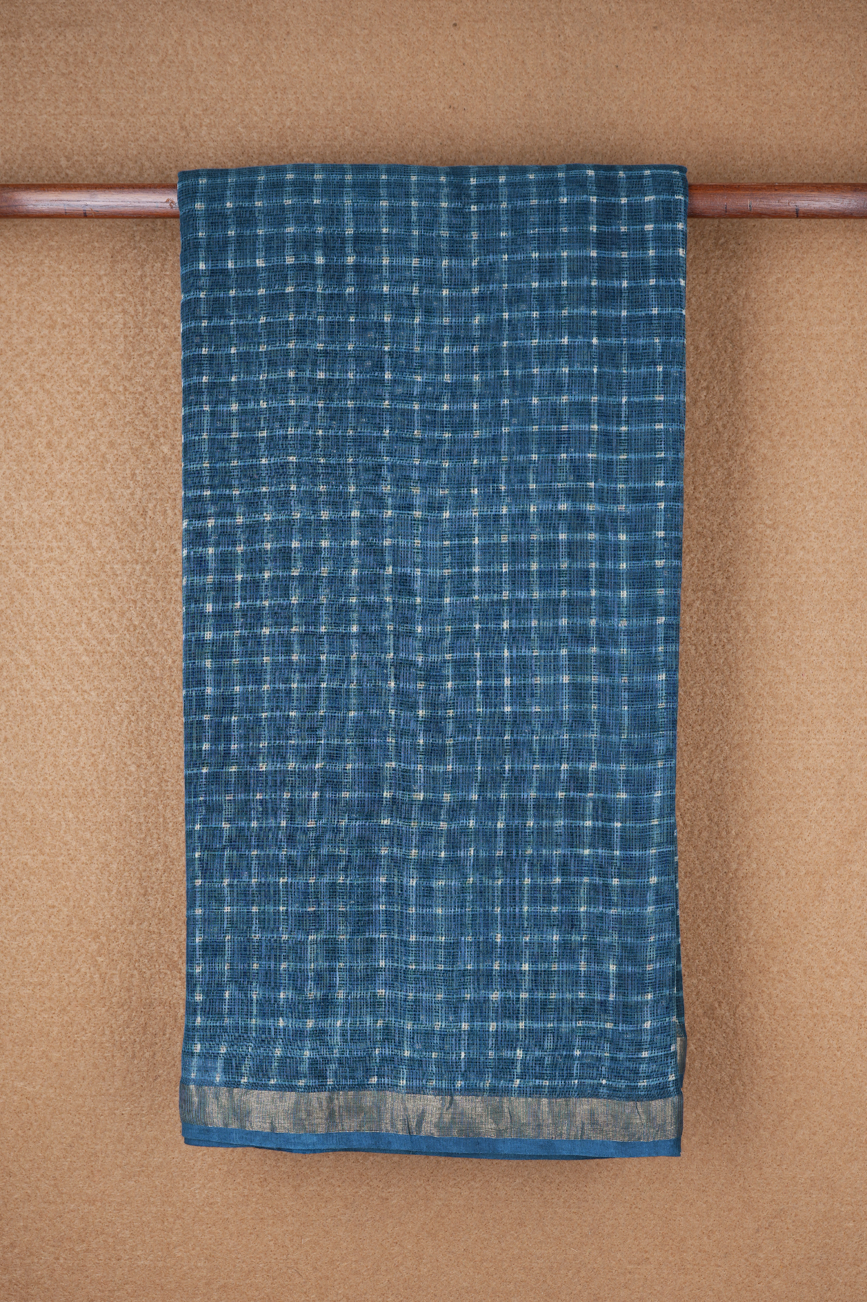  Checks Design Capri Blue Kota Cotton Saree 