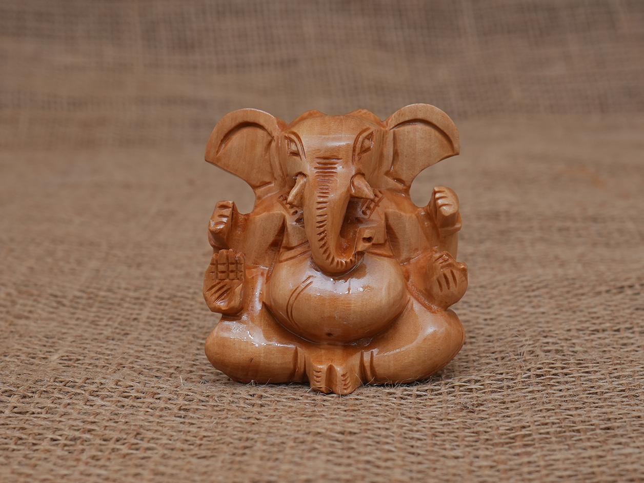 Set Of 2 Wooden Lord Vinayagar Statue For Table Decor – Sundari Silks