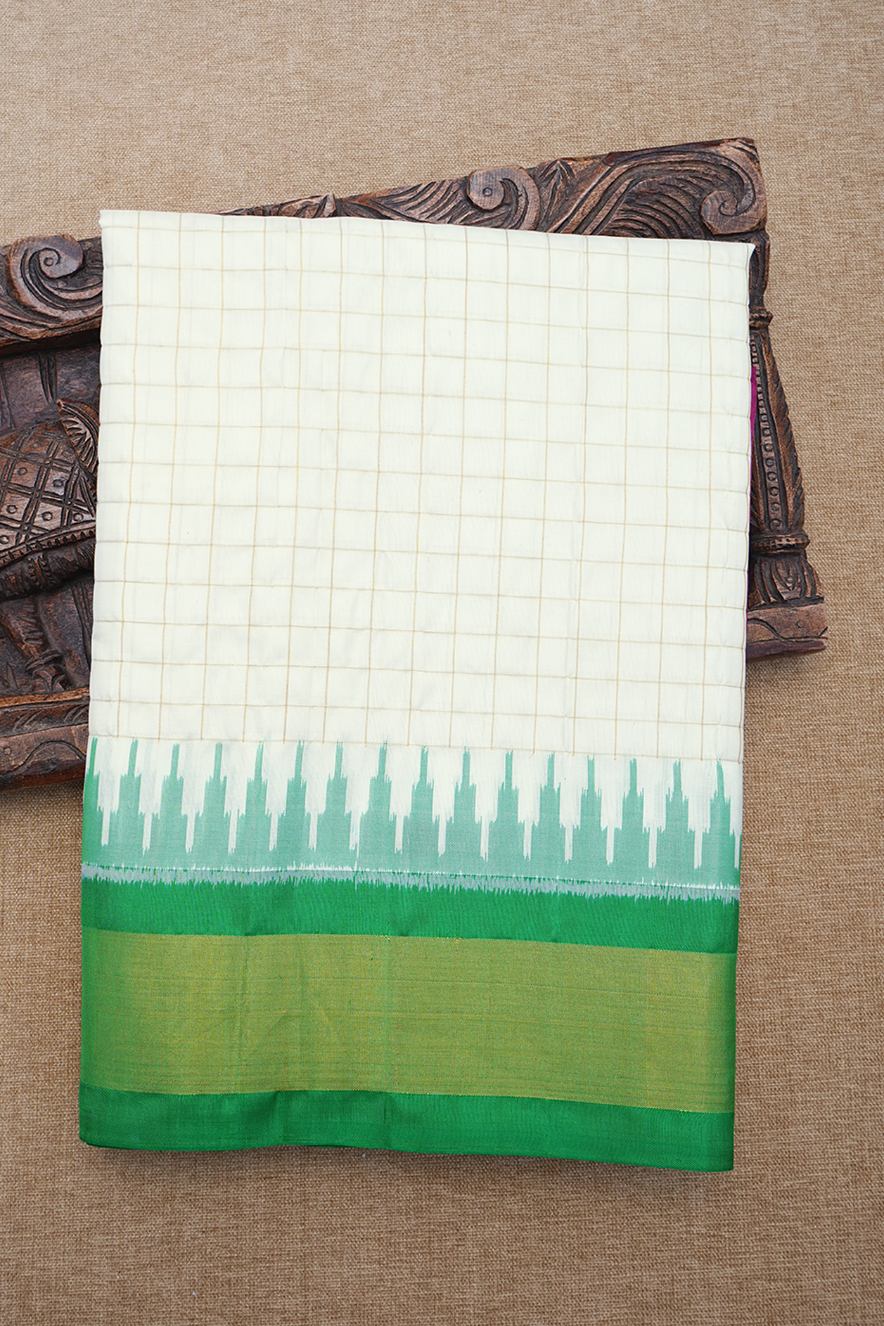  Ganga Jamuna Border Egg White Patola Silk Saree 