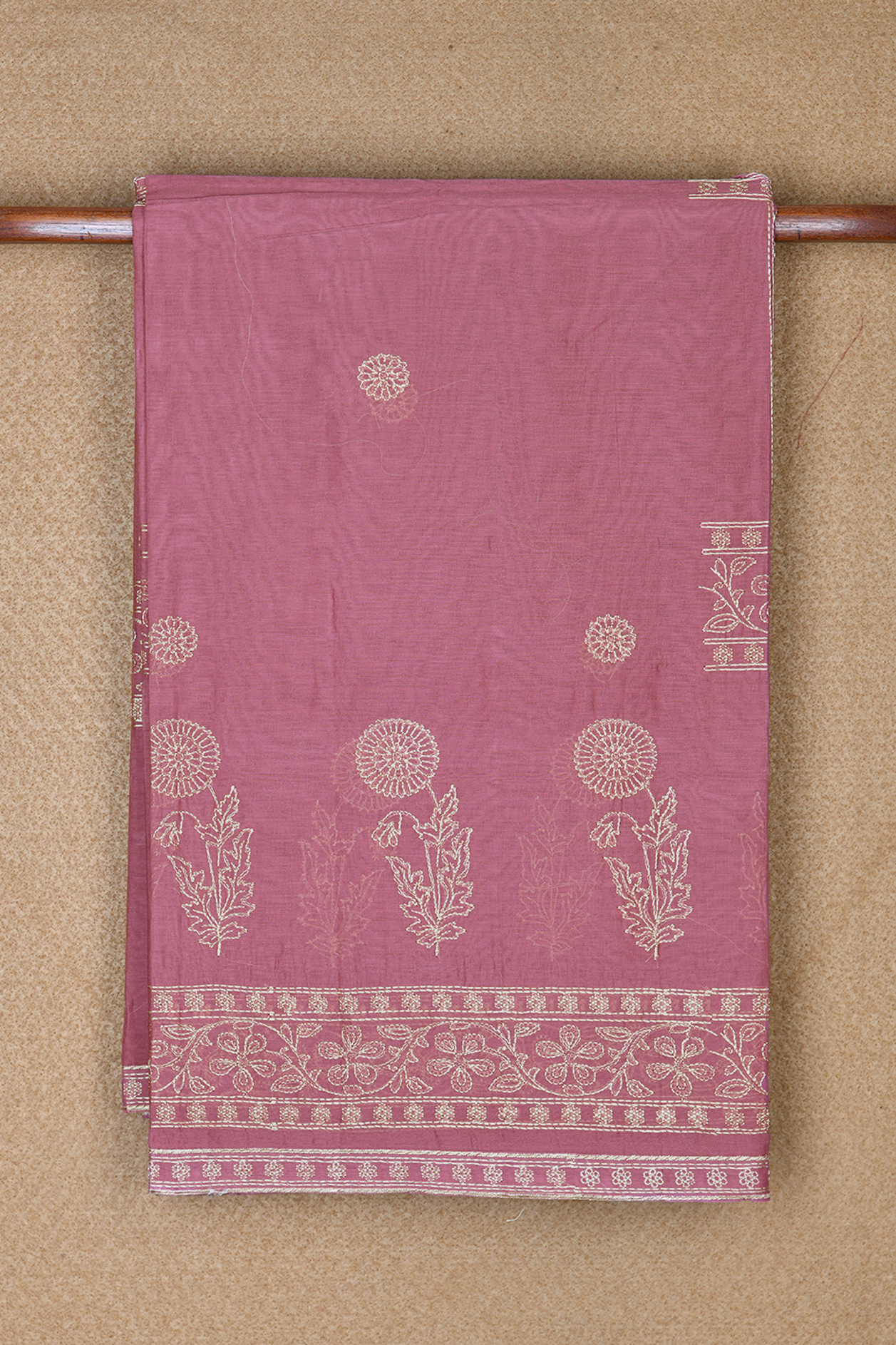  Floral Buttas Dusty Pink Ahmedabad Cotton Saree 