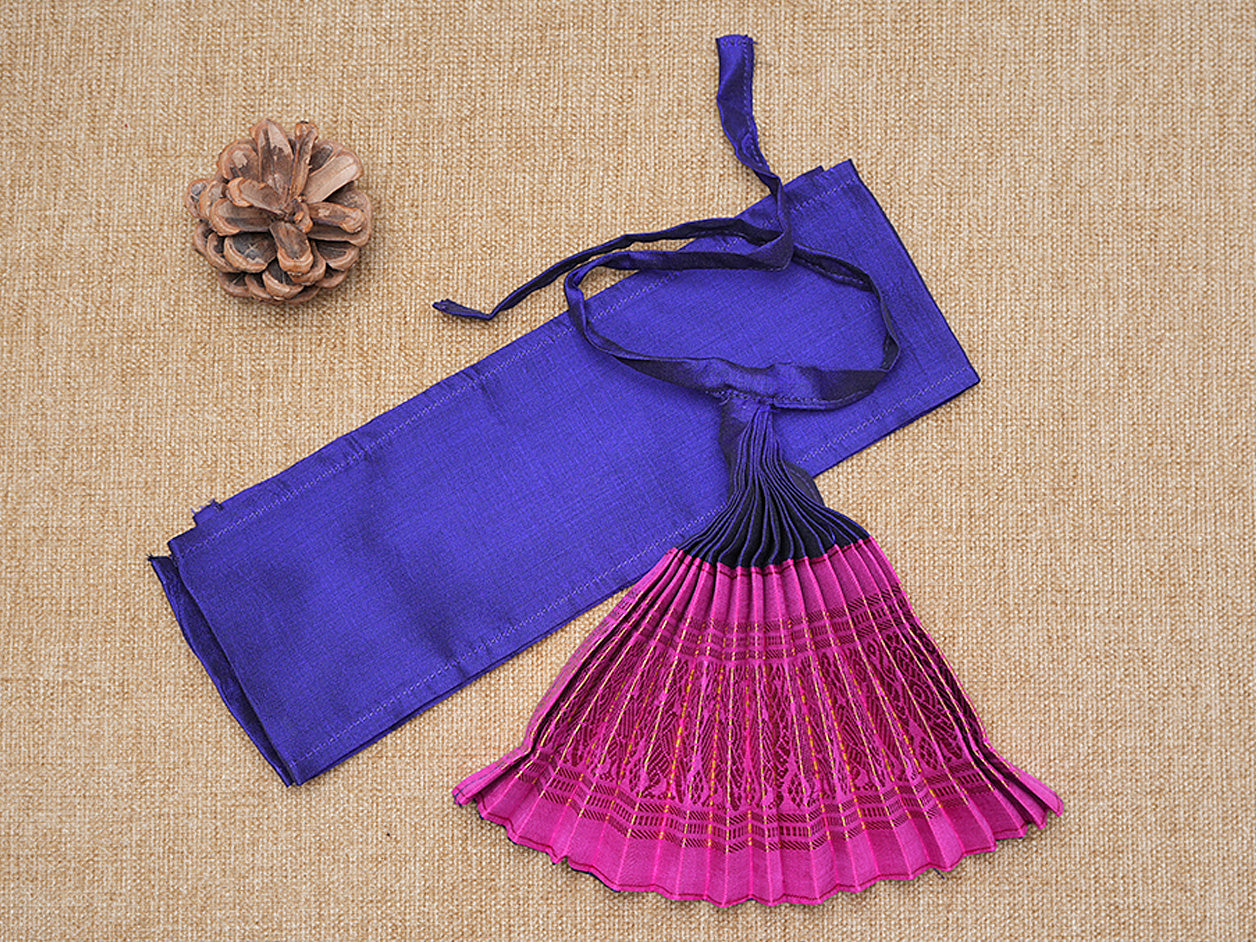  Zari Border Magenta Silk Cotton Amman Pavadai Set 