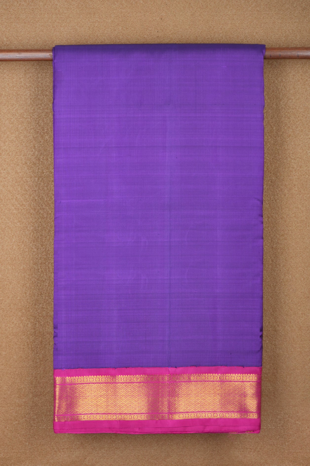  Contrast Korvai Zari Border Purple Nine Yards Silk Saree 