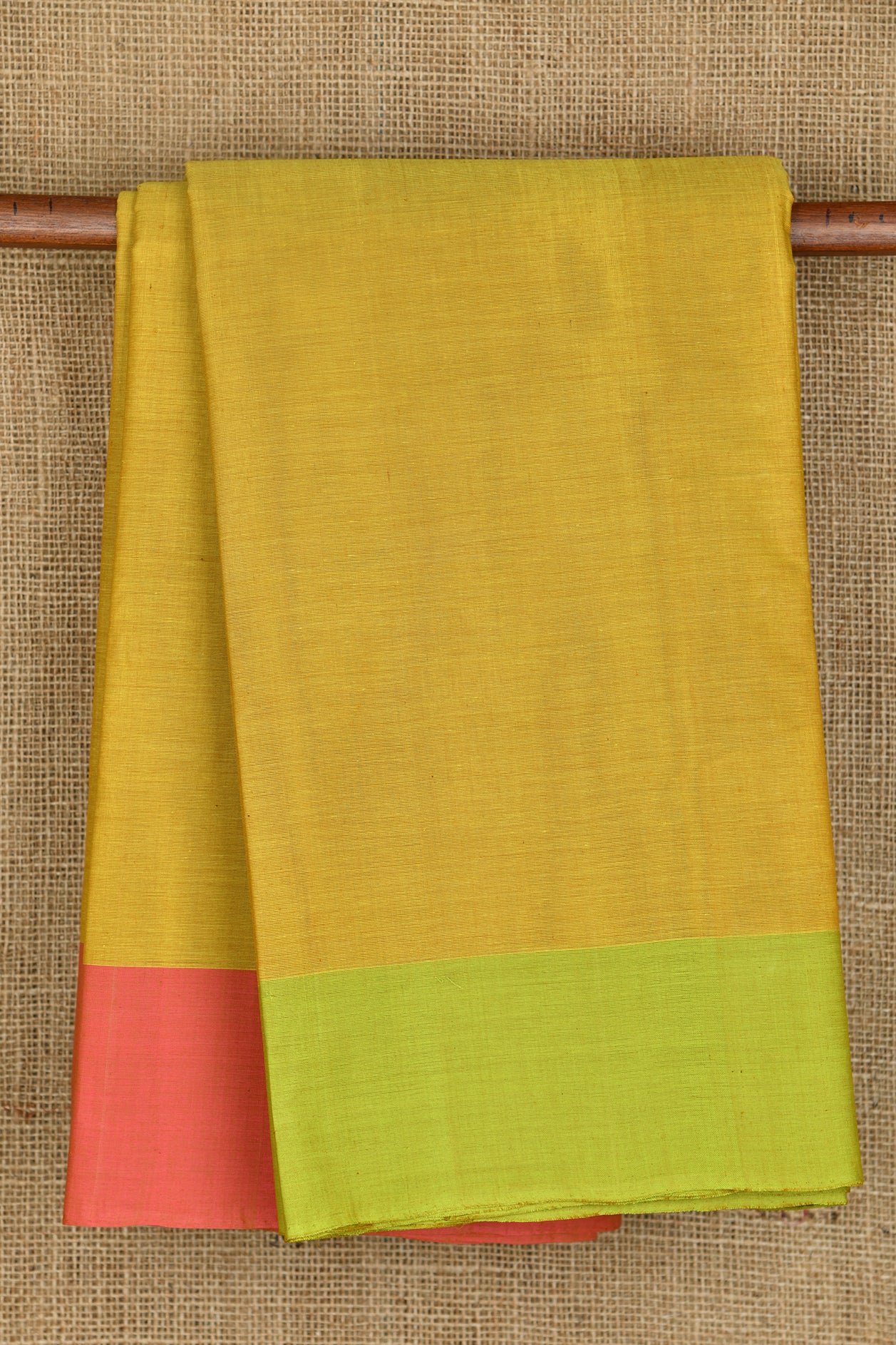  Ganga Jamuna Border Mustard Yellow Plain Coimbatore Cotton Saree 