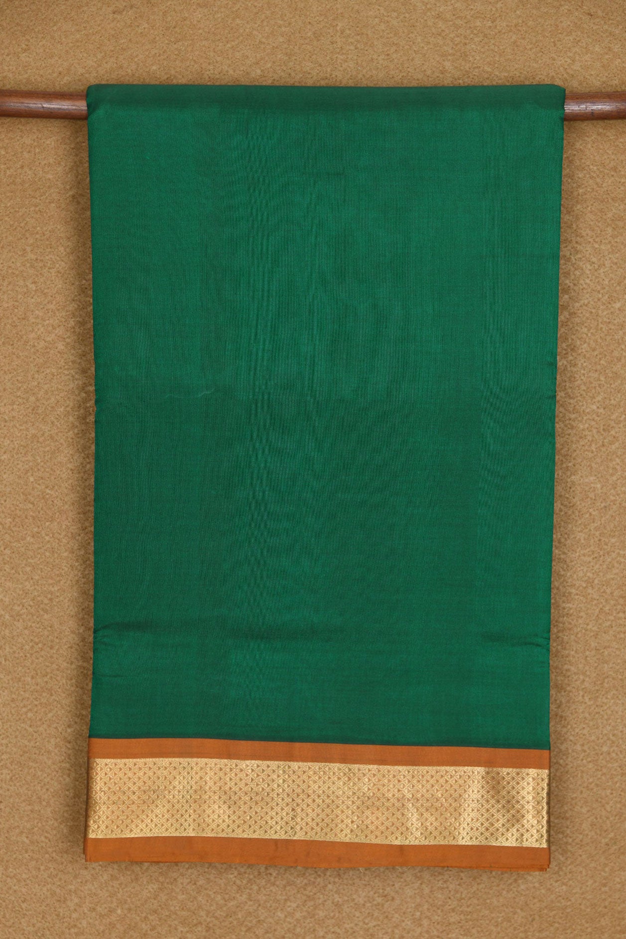  Arai Madam Zari Border In Plain Green Nine Yards Silk Cotton Saree 