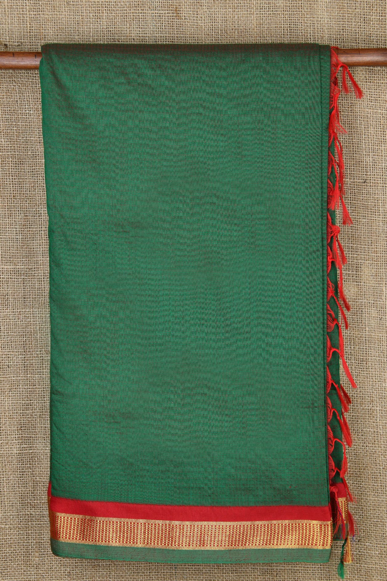  Checked Dark Green Kalyani Cotton Saree 